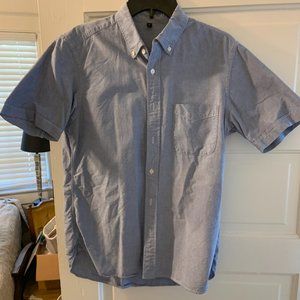 Muji Blue Short Sleeve Button Up - Size Small